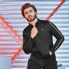 Black Premium Zipper Mock NeckFor Men/Women