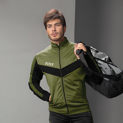 Zipper Mock Neck Green & black cambo For Men/Women