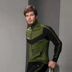 Zipper Mock Neck Green & black cambo For Men/Women