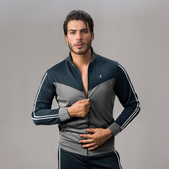 Zipper Mock Neck Navy Blue and Gray pre combo For Men/Women